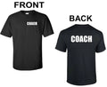 FRONT & BACK COACH T-SHIRT SOCCER BALL TEE SHIRT