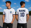 England Soccer T-Shirt Custom Name Number Ringer Tee Football Fan Gift