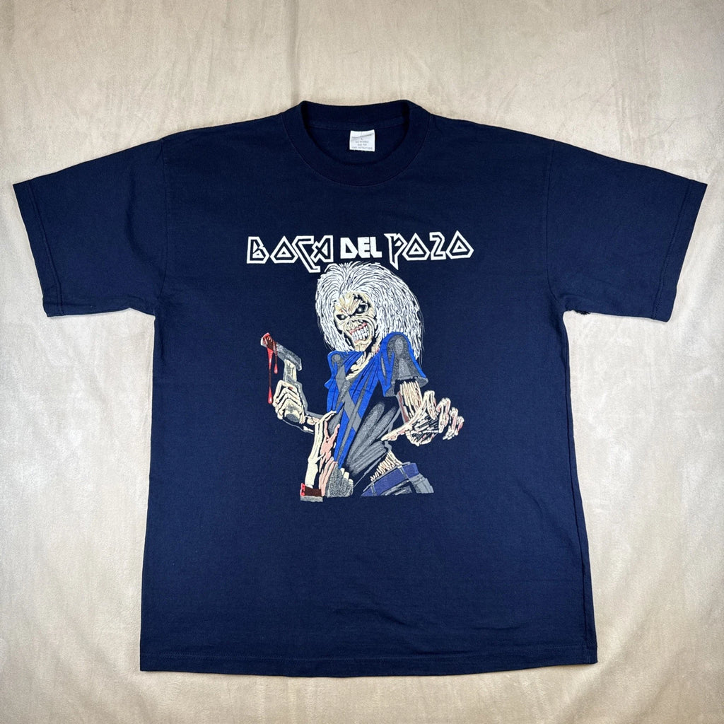 Iron Maiden Themed "La Boca del Pozo" Argentina Fan Screen Print Tee Blue Size L