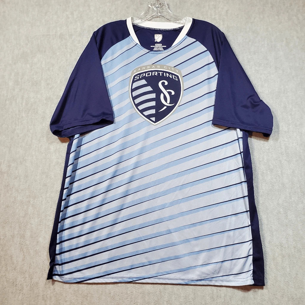 Sporting Kansas City Jersey Men XL Blue MLS Soccer Round Neck Pullover Vtg