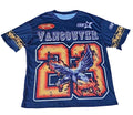 Vintage 1987 Romwe Vancouver Atlanta Graphic Print Black Jersey Shirt Sz XXL