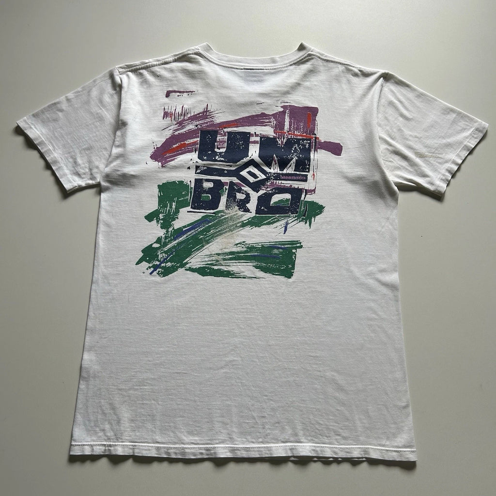 Vintage 90s Umbro T Shirt Mens Size Large Made In USA Distressed Soccer Promo