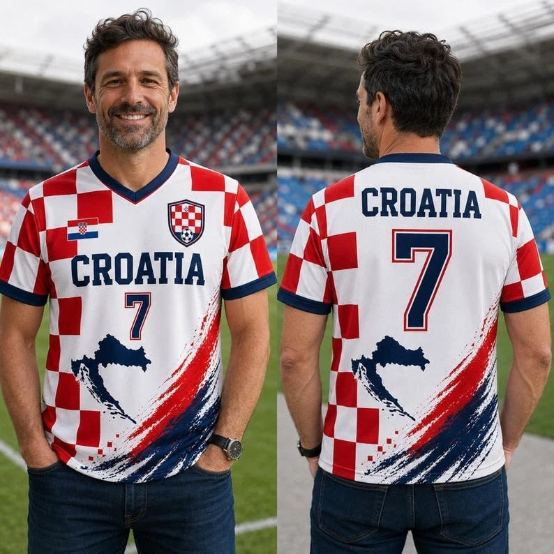 Personalized Croatia Soccer Jersey Set, Custom Football Shirt Fan Gift for Fathe