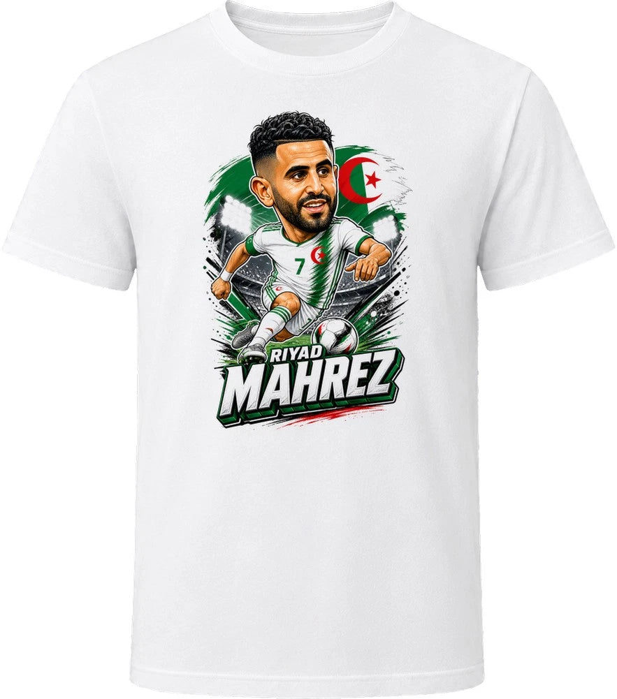 Riyad Mahrez, Algeria Caricature Soccer 2026 T Shirt