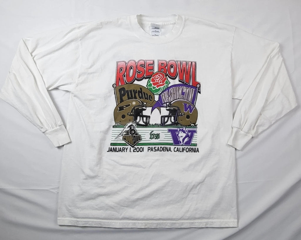VTG 2001 Rose Bowl Long Sleeve T-Shirt Player Rosters Mens XL Y2K Football NCAA