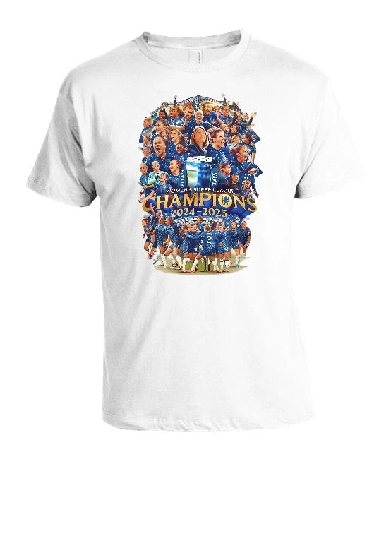 Chelsea FC Women WSL 25 T-Shirt Adult & Kids sizes available