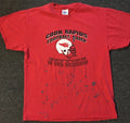 Vtg 90s Football Camp Hittin Is Our Business Faded Distress Paint Shirt L Grunge