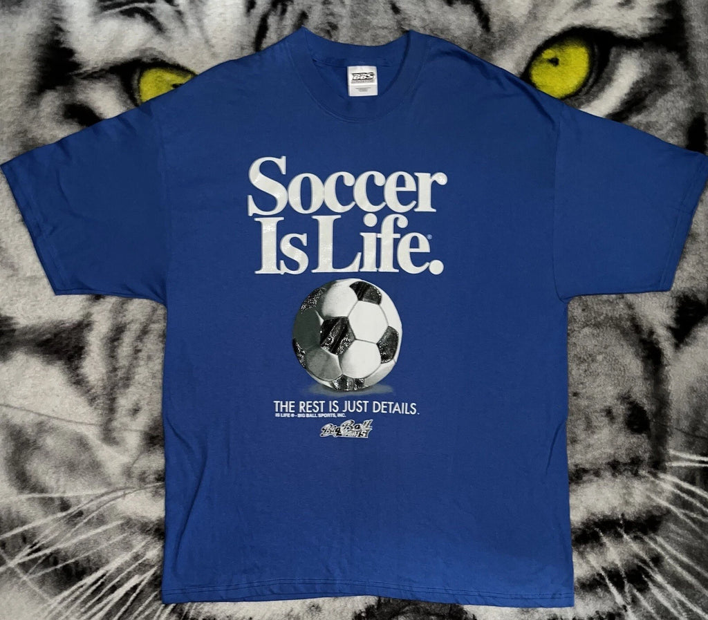 Rare Vintage Soccer Is Life Puff Print Style Shirt Sz Xl NWOT