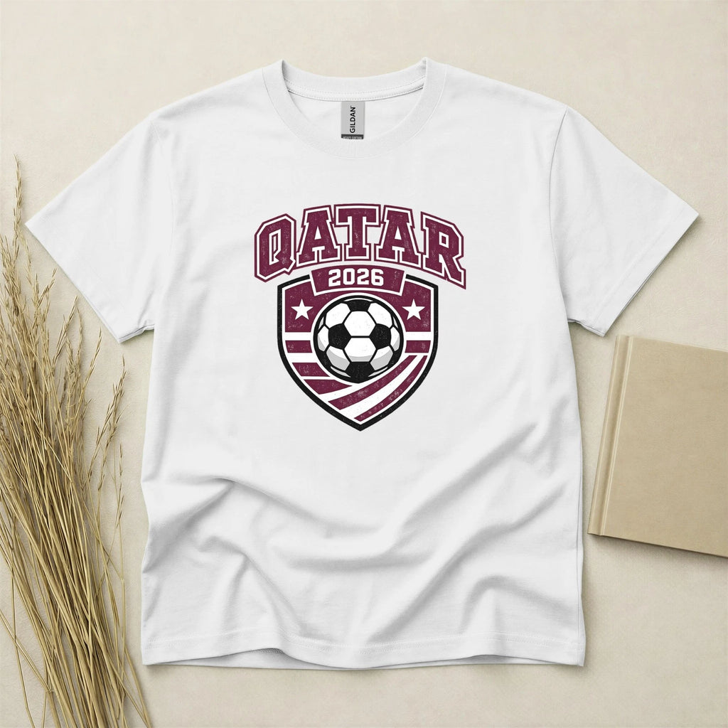 Qatar 2026 Football Fan T Shirt Soccer Supporters Gildan Cotton Family Top