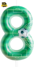 Soccer Birthday Candle Number 8 Candle Soccer Football Cake Decoration Happy Bir