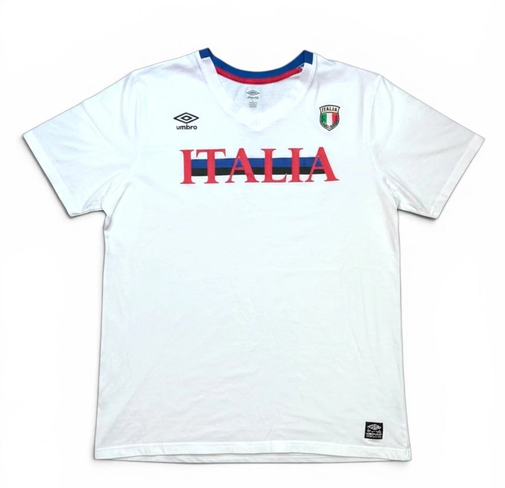 Umbro Italia Italy Soccer T Shirt Men’s XL White Football Fan Graphic Tee World