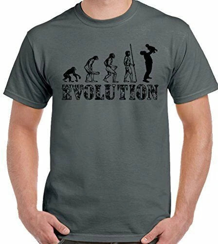 Father And Son T-Shirt Evolution Mens Funny Father's Day Dad Daddy Papa Pops