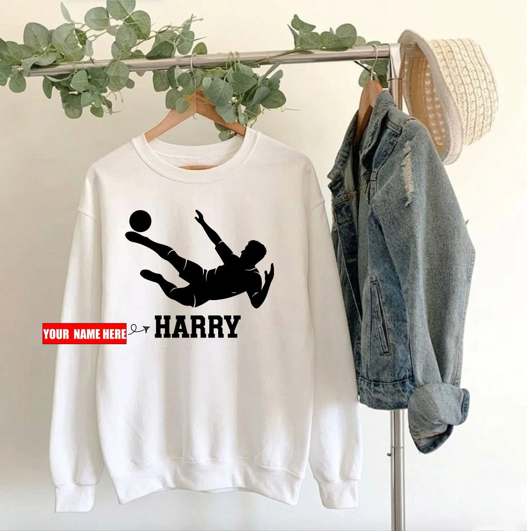 Personalised Soccer Unisex Jumper - Custom Name Sports Lover Gift Sweatshirt