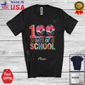 Custom Name 100 Days Of School; 100th Day Soccer Player Students Teacher Shirt