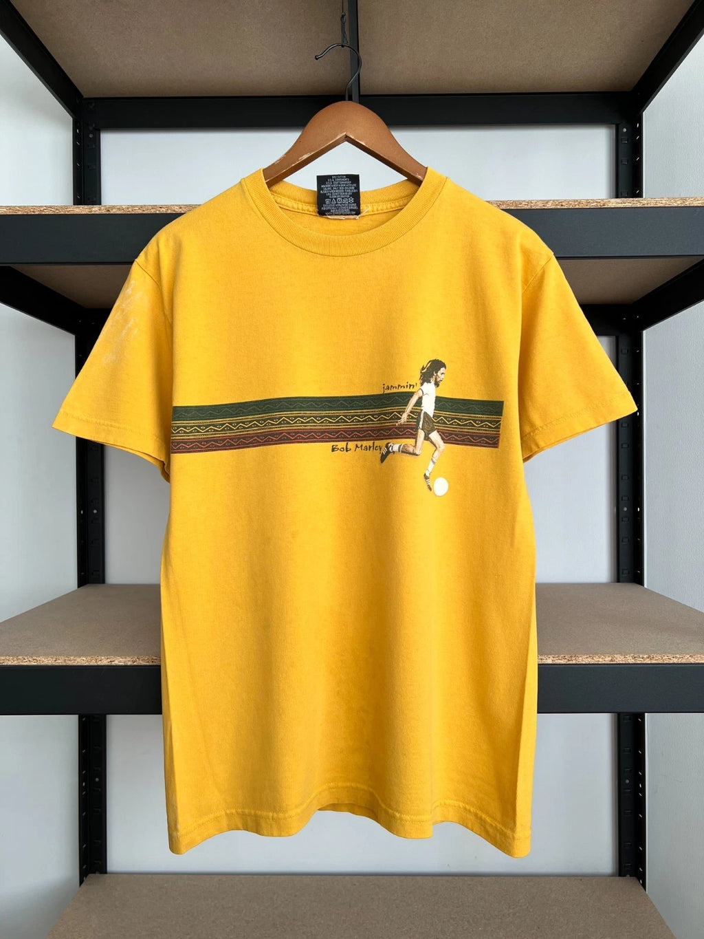 Vintage 2000s Bob Marley Jamaica Jammin Soccer Football Zion T-shirt Sz M