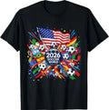 2026 Soccer World USA Flag Burst Fan T-Shirt