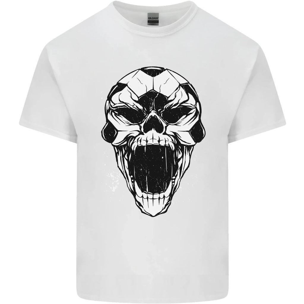 A Football Skull Soccer Footy Mens Cotton T-Shirt Tee Top