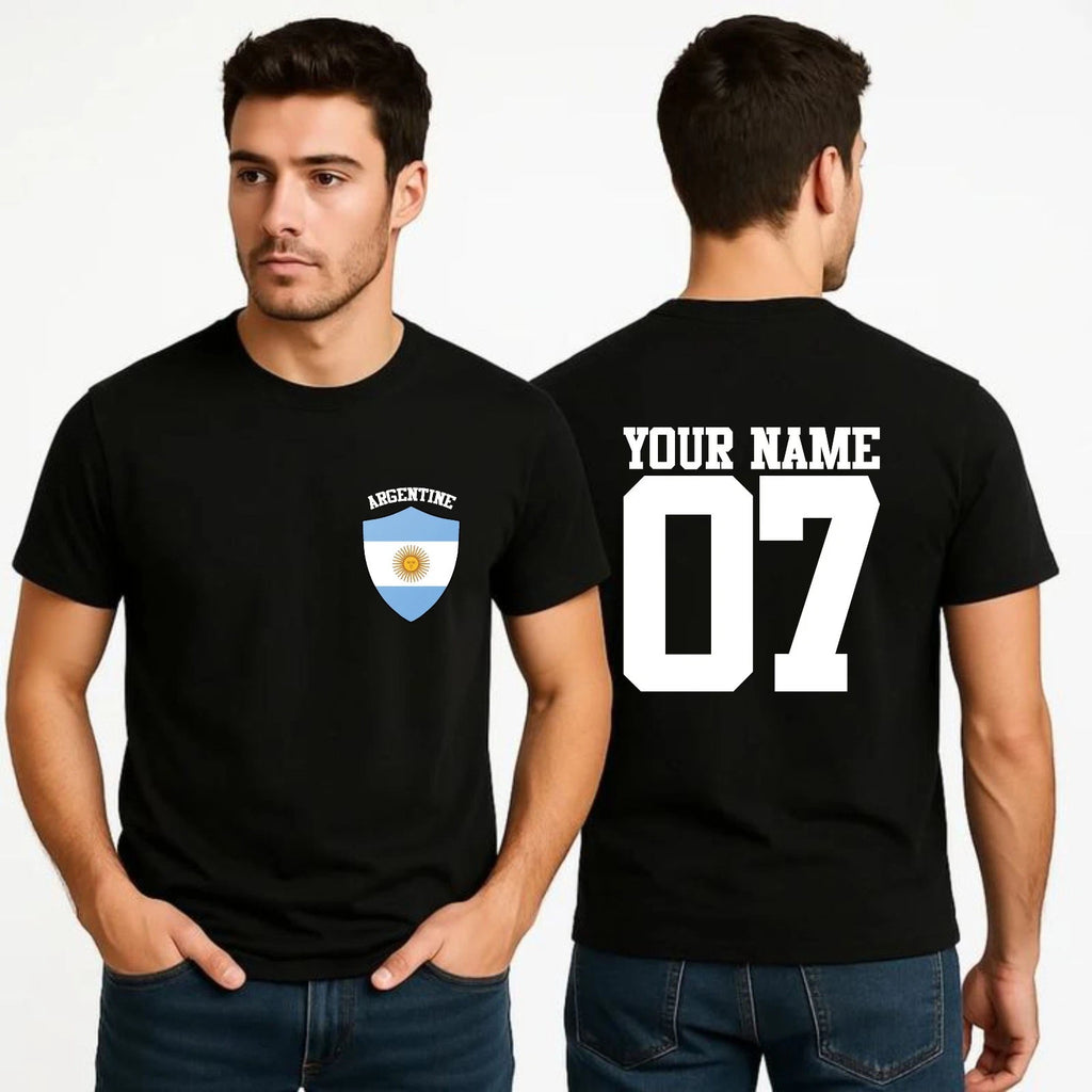 Personalized Team Argentina T-Shirt Your Name Number Football Supporters Fan Top