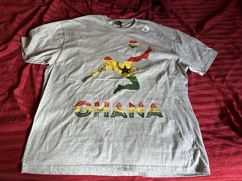 Ghana Soccer Player Ghana Flag T-Shirt Gray