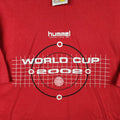 Vintage Hummel World Cup Shirt Mens XL Red 2002 Soccer Graphic Logo Sports Y2K