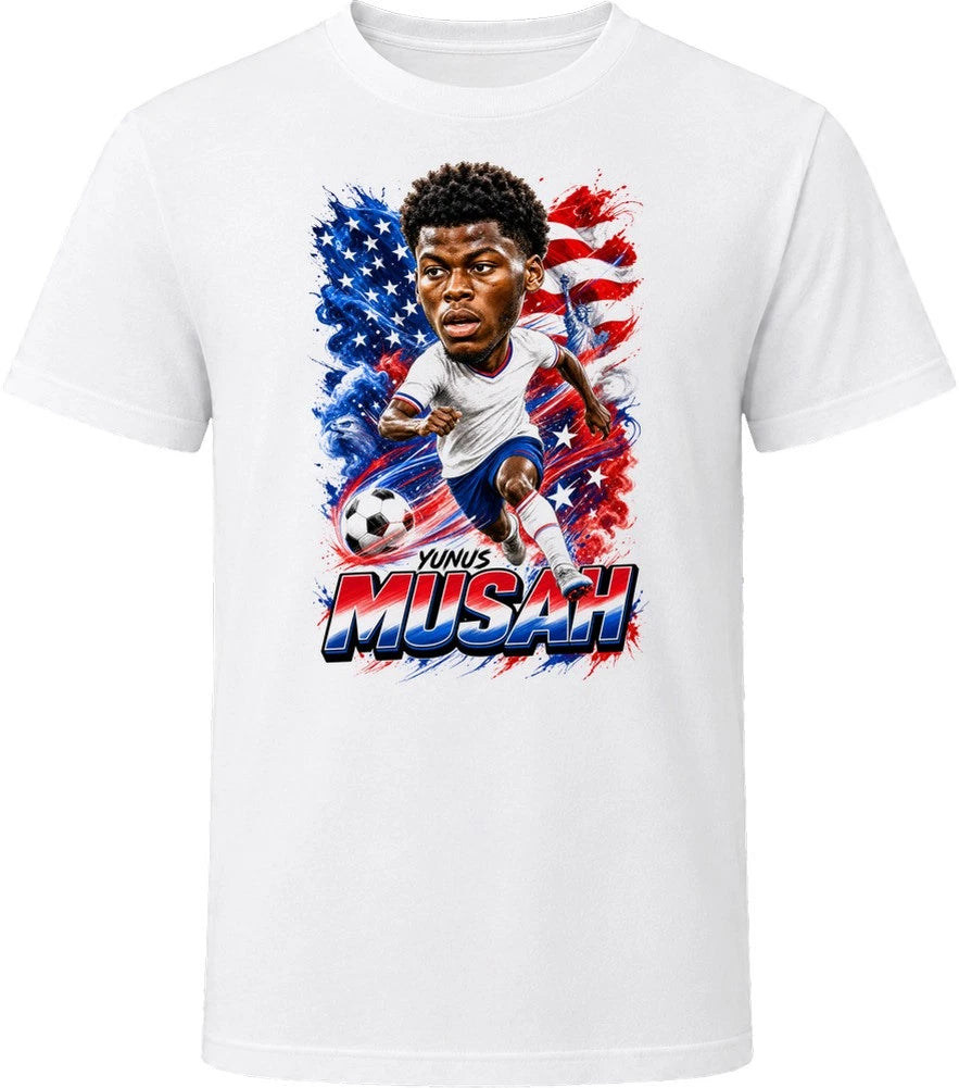 Yunus Musah United States Soccer Caricature 2026 World Cup T Shirt