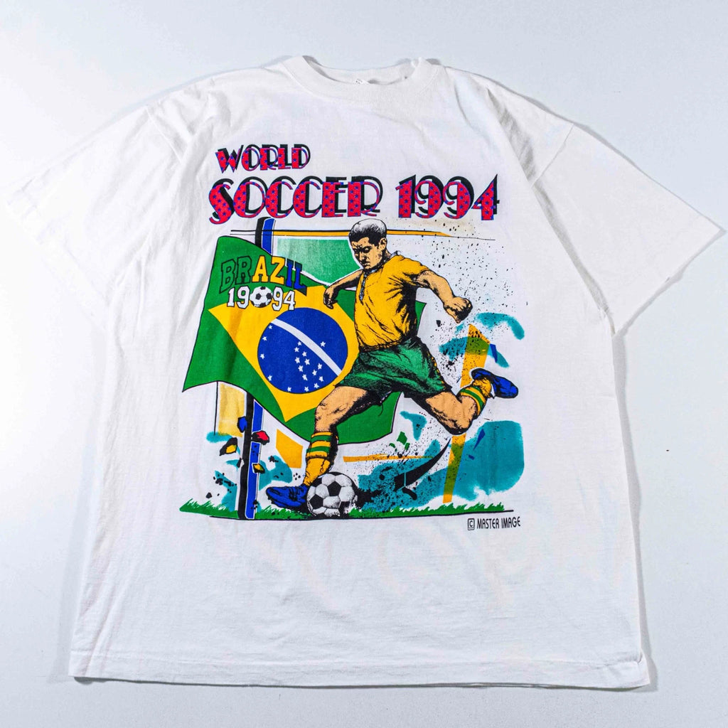 Vintage 1994 World Cup Brazil Shirt XL Big Print Soccer Graphic Tee 90s VTG