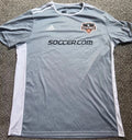 Adidas Climalite Soccer.com Houston Dynamo Jersey Gray Men Large Active Futbol