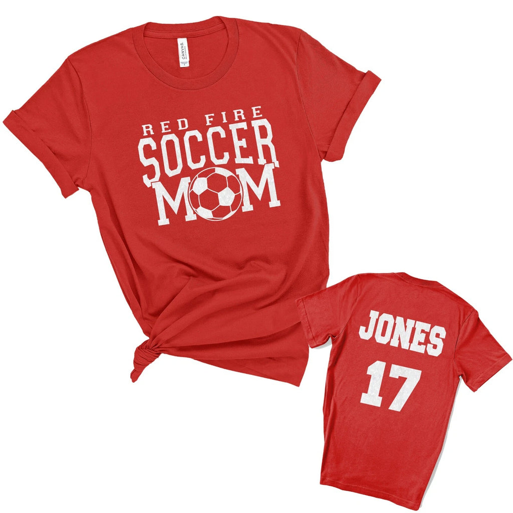 Custom Personalized Glitter Soccer Mom Design Unisex Bella Soft Jersey T Shirt