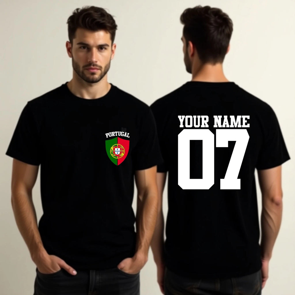Personalized Team Potugal T-Shirt Custom Name Number Football Supporters Fan Top