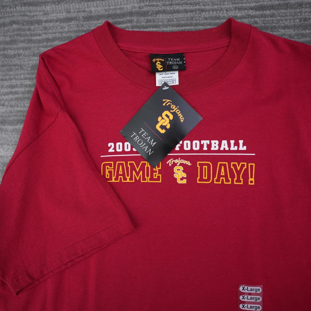 USC Trojans T Shirt Men 2009 Football Game Day New Tag NCAA Tee Red Crew XL