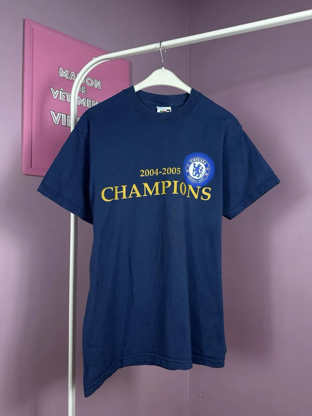 Chelsea FC Champions 2004 2005 Tee Vintage T Shirt Size S Logo Football Jersey