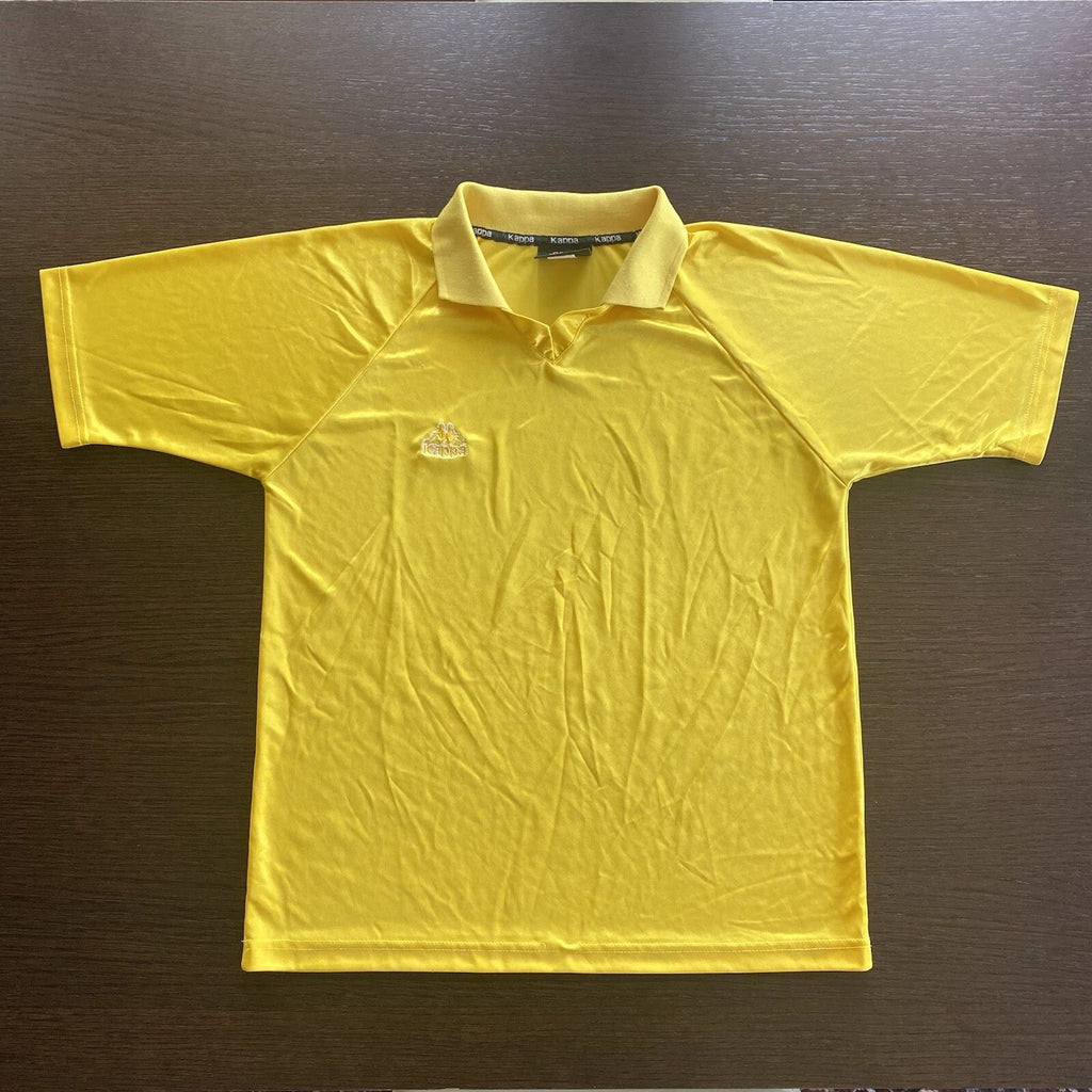 Vintage Kappa V Neck Soccer Futbol Jersey Yellow Small 90s Official Gara Pro