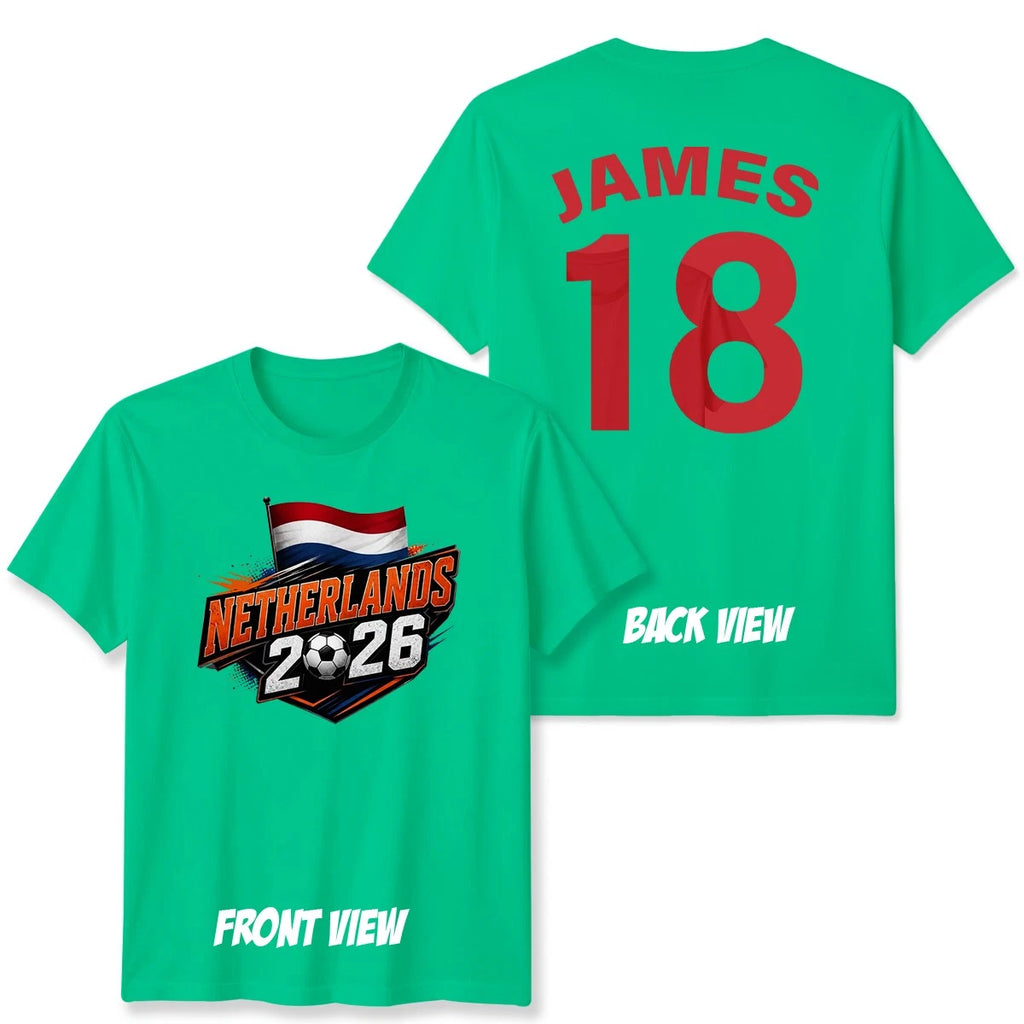 Personalized Netherlands Unisex T Shirt Name and Number Soccer Fan Mens Womens