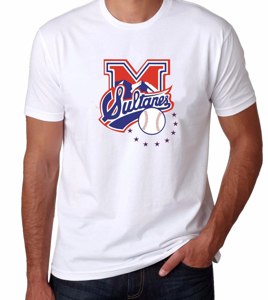 SULTANES DE MONTERREY Baseball Men's T-shirt Crew Neck 100% Cotton