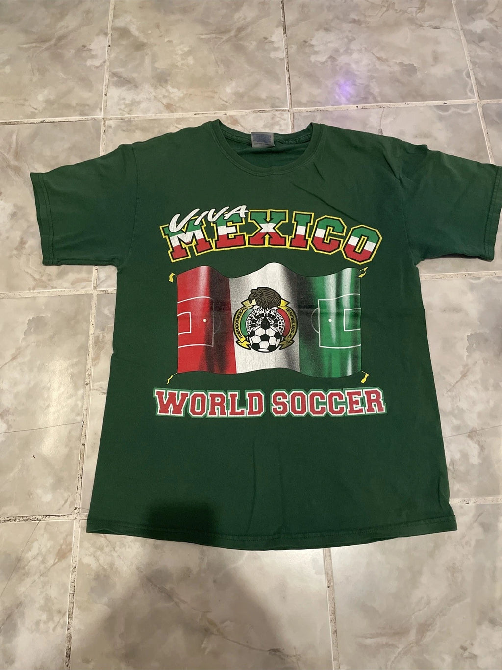 Vintage Y2K Viva Mexico World Soccer Football T-Shirt SZ M