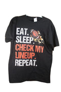 Eat Sleep Check Lineup Repeat Fantasy Football Shirt Graphic T-Shirt Mens Medium