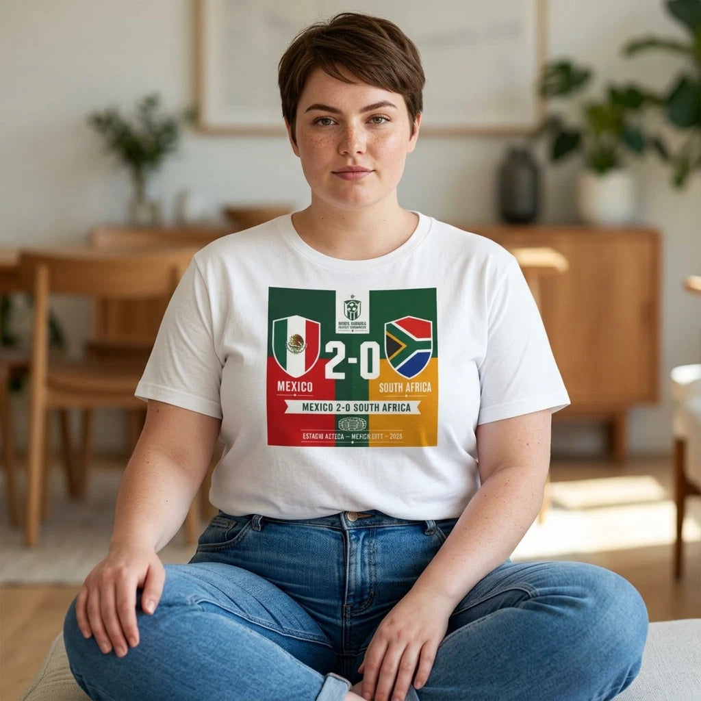 Mexico 2-0 South Africa Soccer Score Tee | Match Result Shirt