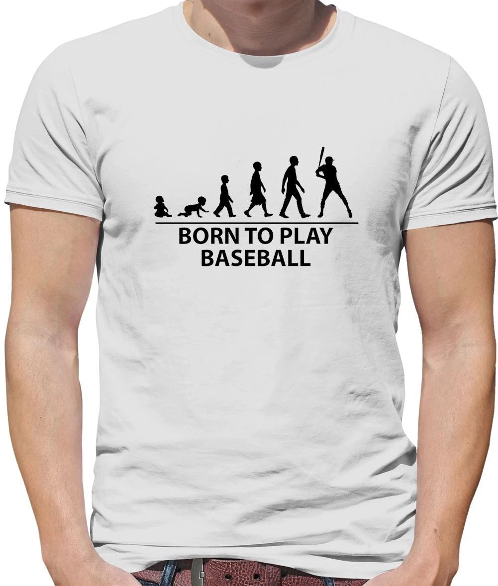 Born To Play Baseball - Mens T-Shirt - Base Ball Player Fan Love Bat