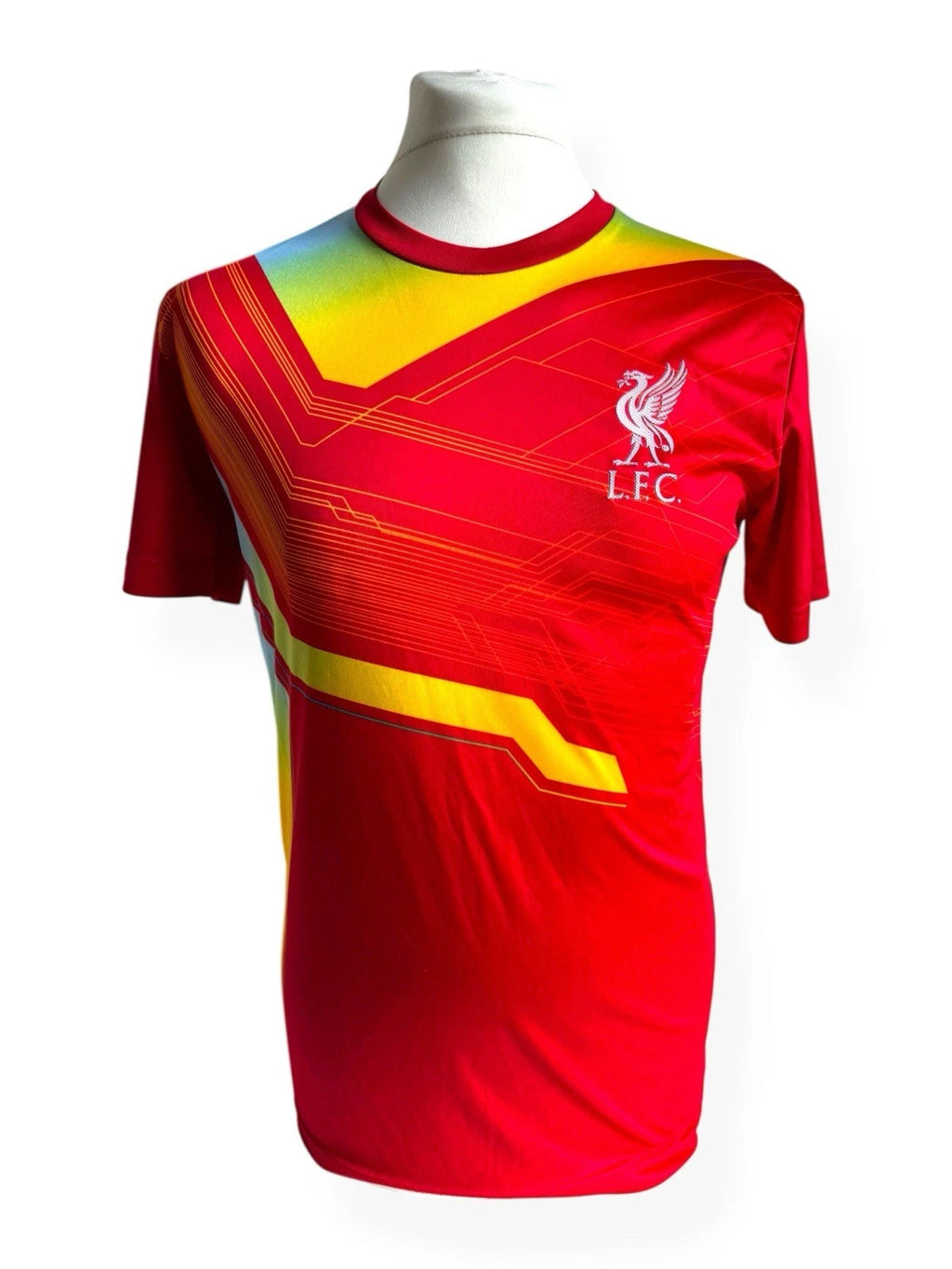 Official Liverpool FC Men's Medium Jersey | Vibrant Red & Yellow Fan T-Shirt |