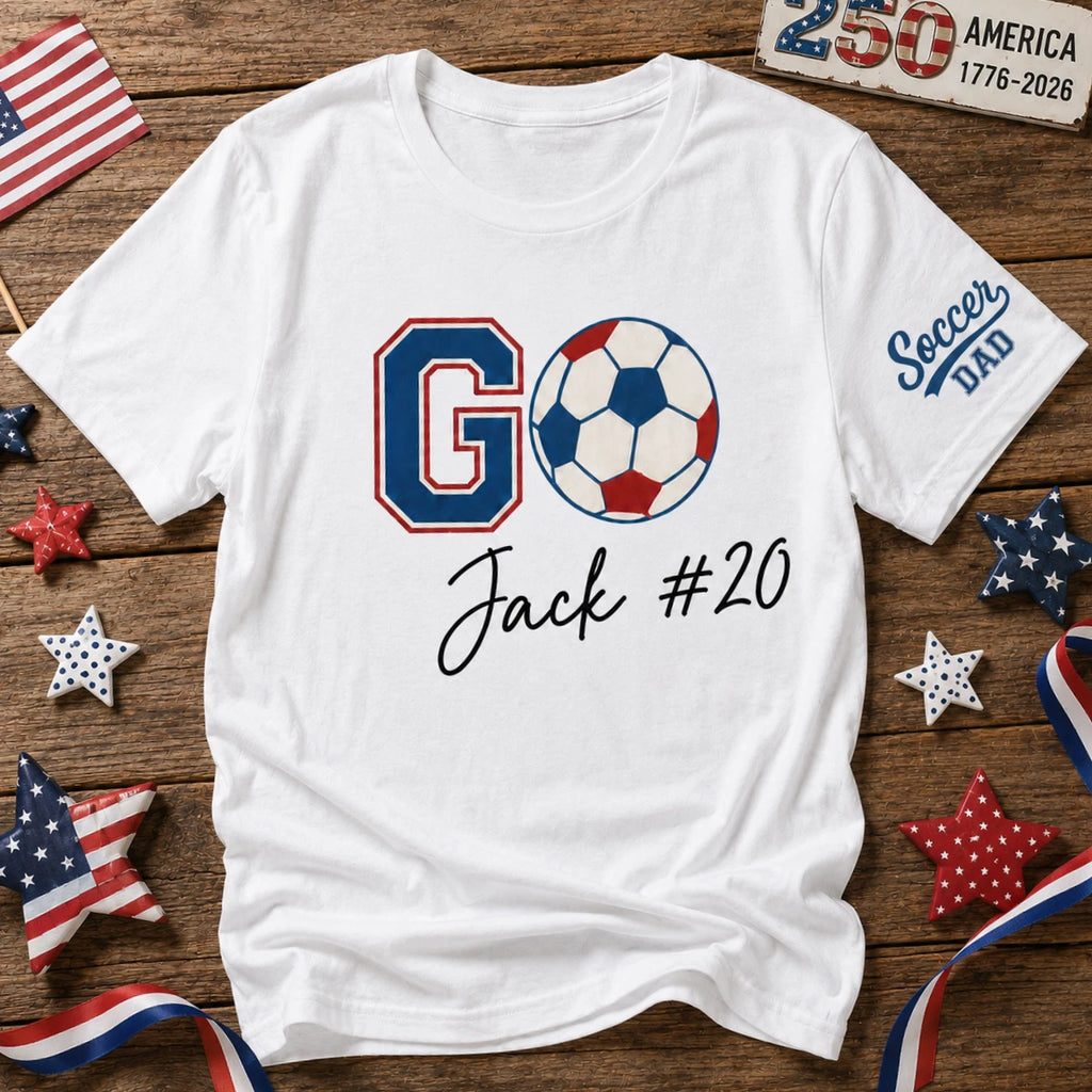 Custom Soccer Dad Mom Shirt, Personalized Soccer Ball Shirt with Name and Number