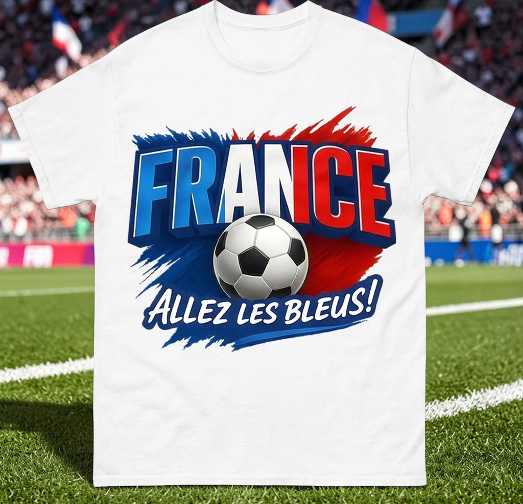 France Allez Les Bleus T-Shirt, French Football Tee Shirt, France Football Tee
