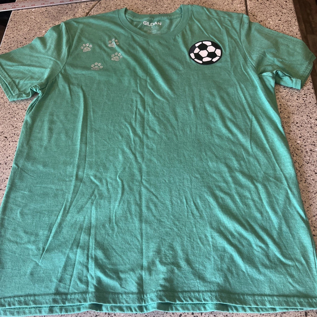 Gildan Size Large Green Custom Soccer Mom/Dad T-Shirt: