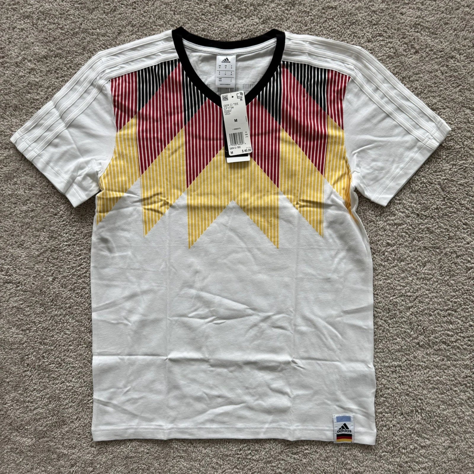 Adidas Germany Retro Soccer Tee Shirt Men Size Medium NEW