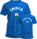 Personalise India Football T-Shirt Soccer Fan Sport Costume Flag Bad Gift Top