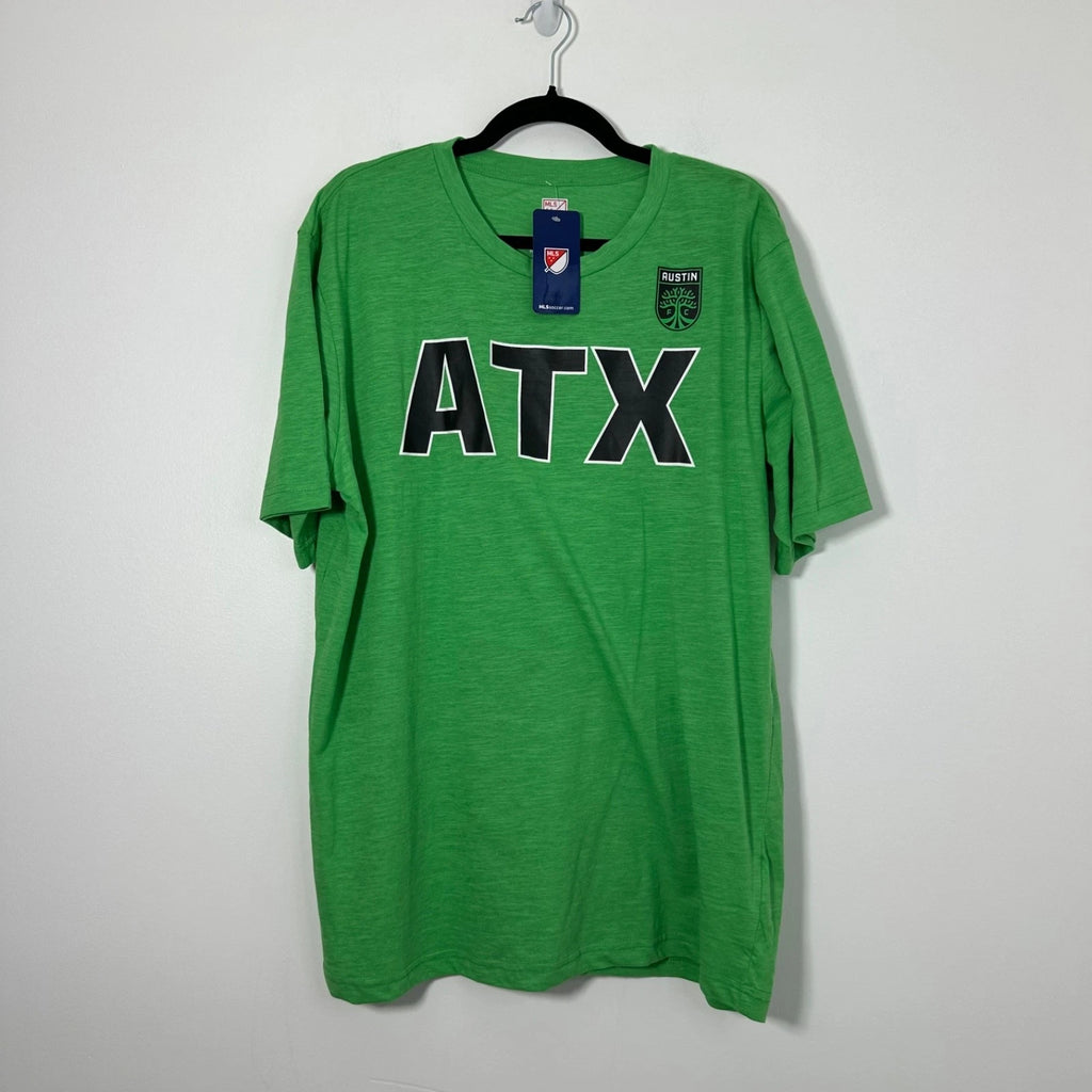 New Official MLS Austin FC "ATX" Soccer Club Green T-Shirt Men’s XL NWT