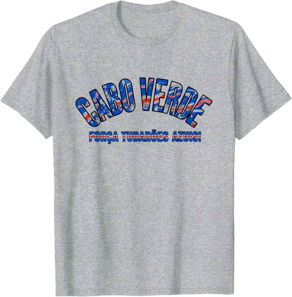 Soccer Fan Shirt 2026 Cabo Verde Forca Tubaroes Azuis Unisex T-Shirt