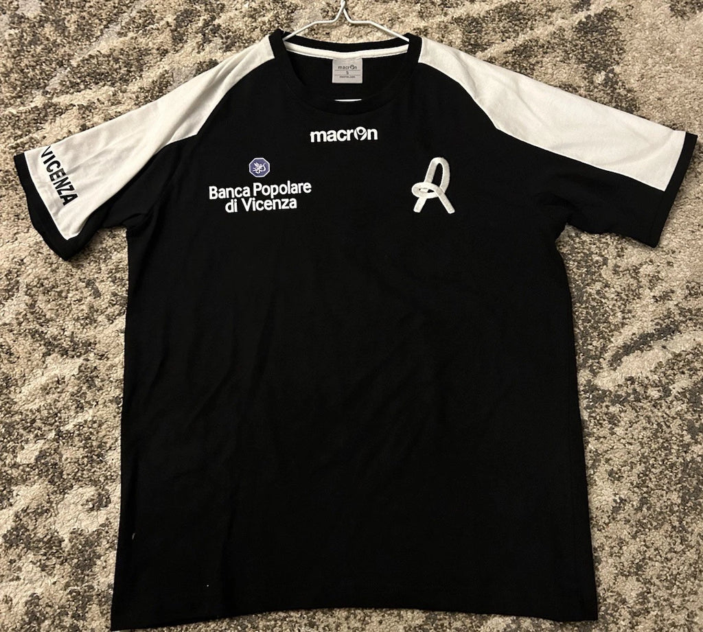 Macron Banca Popolare Di Vicenza Work Hard Play Harder Jersey Small Black Soccer