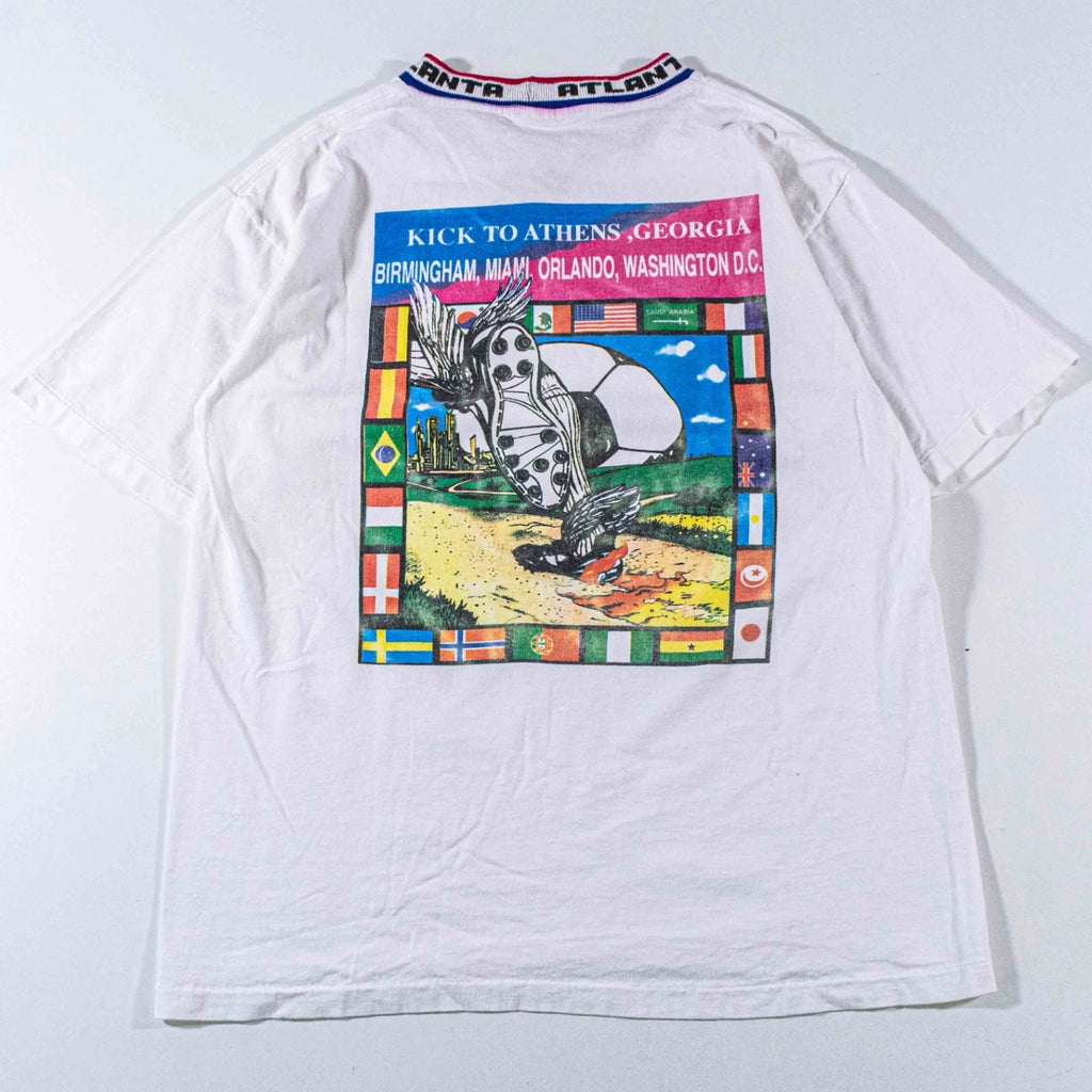 Vintage Atlanta 1996 Olympics Soccer T-Shirt Large Final Kick Athens Georgia VTG