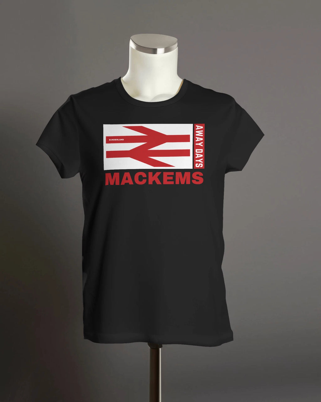 MACKEMS Away Days T-Shirt | Sunderland Black Cats Tyne Wear Seaburn Roker