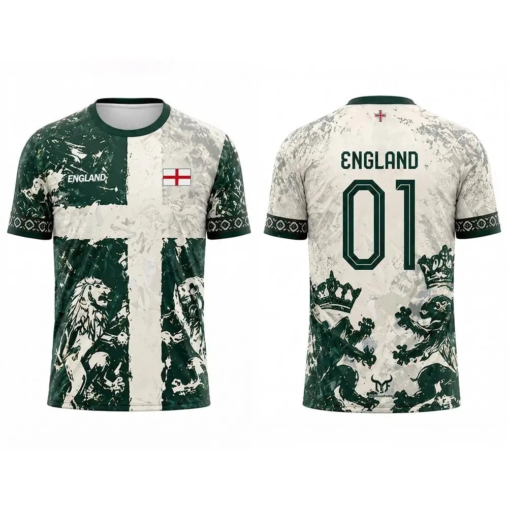 England Football T-Shirts 2026 World Cup Polyester Breathable Football Tees